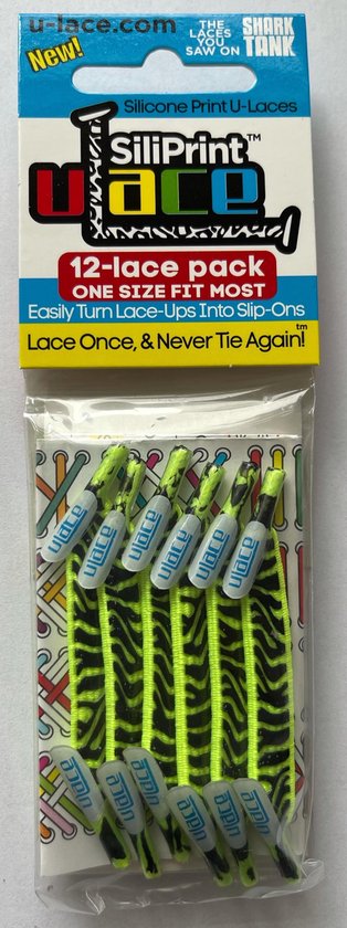 Ulace elastieke veters Siliprint Neon Yellow Zebra sneakers