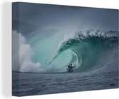 Surfer en toile grande vague 2cm 60x40 cm - Tirage photo sur toile (Décoration murale salon / chambre)