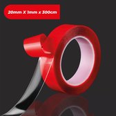 24ME® Dubbelzijdig Tape Incl. Bewaar Etui - Montage Tape - 2cm x 1mm x 3M - Transparant - Nano tape - Acrylic - VHB