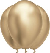 GLOBOLANDIA - 6 satijnachtige goudkleurige latex ballonnen