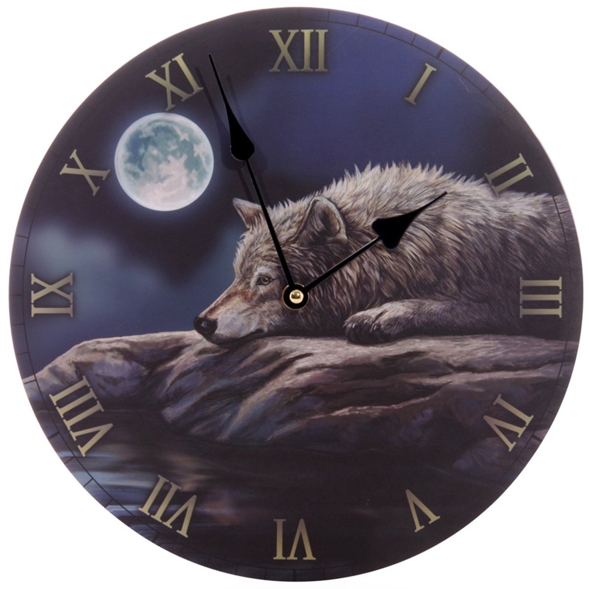 Lisa Parker - Foto wolf - Klok - Rond - MDF - Ø29 cm - Zwart