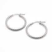 OZZ Silver & Gold - Embellished 25mm Bali Hoop Earrings - Versierde 25 mm bali hoepel oorbellen