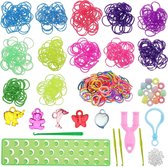 Behave Starterspakket Loom - Loombandjes - Groen Loombord - Opbergdoos - 4 Loomnaalden - Veel Extra Accesoires