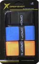 Drop Shot Pro Elite (3X) Padel Overgrip - Zwart / Blauw / Oranje | Maat: Uni