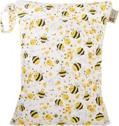 HappyBear Wetbag - Bijen | Waterdichte opbergtas - luiers - 2 vakken - 30cm x 40cm