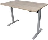 Zit-sta bureau 120x80 cm. – Elektrisch verstelbaar – Frame: grijs – Blad: Robson eik