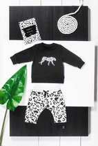 Jollein luipaard shirt + broek zwart/wit maat 50/56