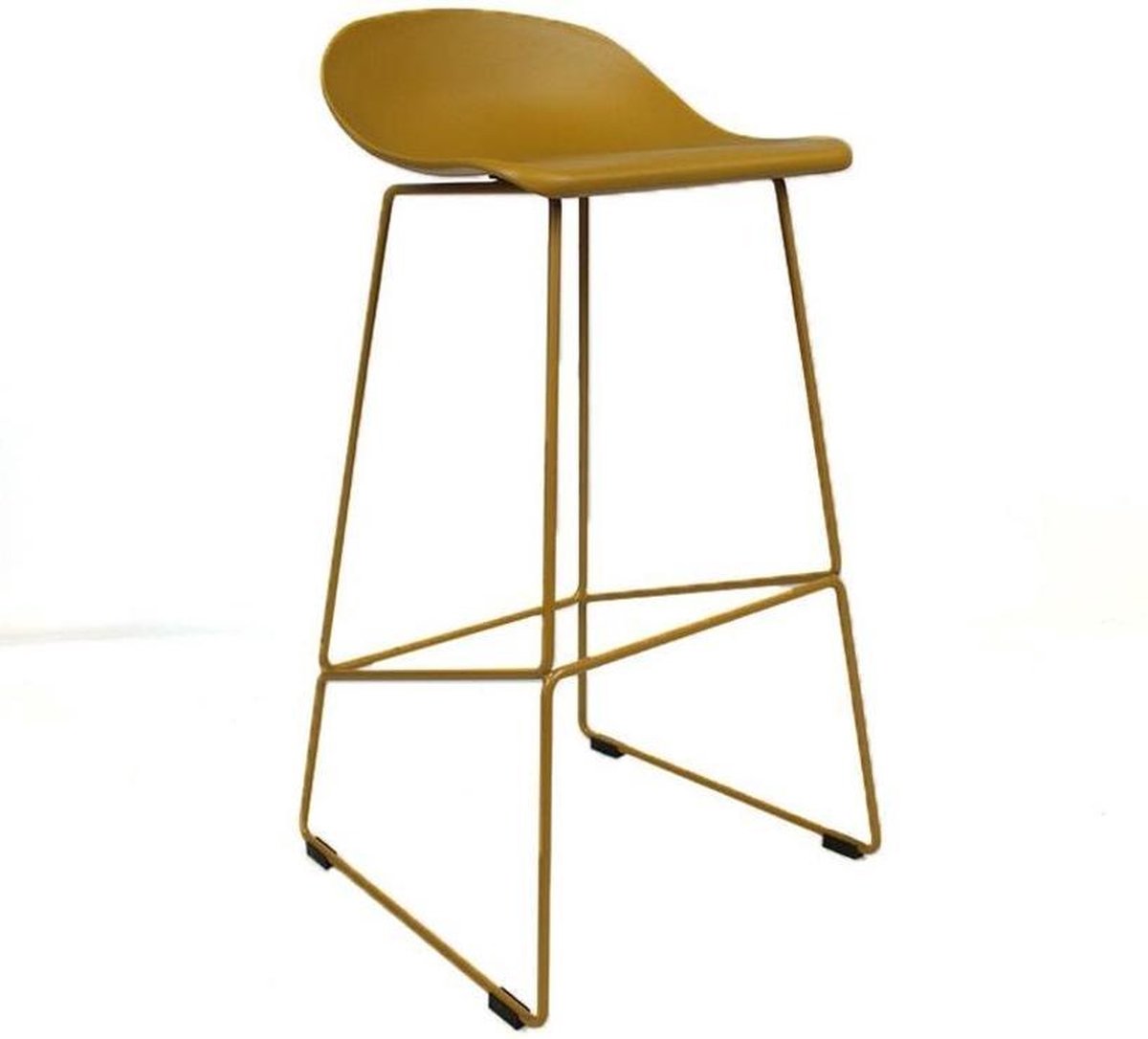 Livin24 Barkruk Ellen geel Scandinavisch design 76 cm - barstoel