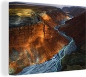 Canvas Schilderij Grand Canyon - Arizona - Water - Landschap - Amerika - 120x90 cm - Wanddecoratie