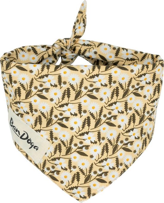 Zomerse Bloemen Bandana Hond | Geel | Bandoga | S | Cadeau Puppy | Hondenhalsdoek