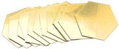 15 Gouden Spiegelstickers - Hexagoon Stickers - Spiegelende Versiering - Plakbare Woonkamer Decoratie - Spiegelende Hexagonen - 8 bij 7 CM