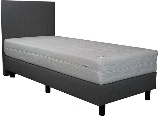 Boxspring 1 persoons - 100x220 cm - Grijs | bol