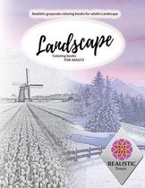 Landscape coloring books for adults. Realistic grayscale coloring books for adults landscape