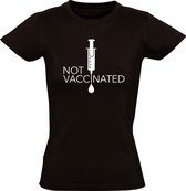 Not vaccinated dames t-shirt - Zwart - L