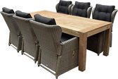 Ibiza Krista dining tuinset 240x100xH77 cm 7 delig verstelbaar grijs