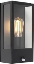 QAZQA rotterdam - Moderne Wandlamp  met Bewegingsmelder | Bewegingssensor | sensor voor buiten - 1 lichts - D 100 mm - Zwart - Buitenverlichting