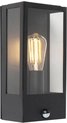 QAZQA rotterdam - Lampe murale avec capteur - 1 lampe - D 100 mm - Noir
