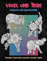 Voegel und Tiere - Malbuch fur Erwachsene - Tasmanier, Wildschwein, Chamaleon, Schlange, andere