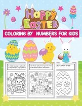 Happy Easter coloring by numbers for kids