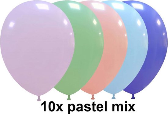 Pastel ballonnen, assorti kleuren, 10 stuks, 30 cm