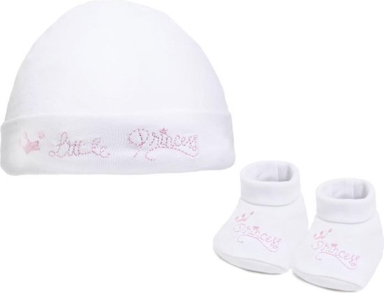 Bonnet Bébé avec chaussons, Texte Princess, blanc taille couleur 0-3 mois, Bonnet  bébé