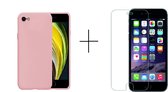 Apple iPhone 7 hoesje roze - Apple iPhone 8 hoesje roze - Apple iPhone SE 2020 hoesje - roze siliconen case hoes cover - hoesje iPhone 7 - hoesje iPhone 8 - hoesje iPhone SE 2020 -