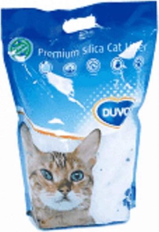 Duvo+ Premium Silica Kattenbakvulling - Voordeelverpakking - 12x 5L - Incl. Wol muisje met catnip!
