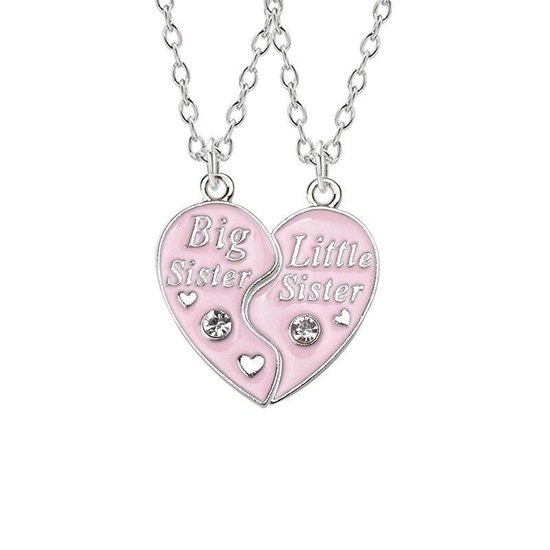 Kasey - Collier d'amitié - Bijoux de soeur - Collier de soeur pour 2 - Coeur  rose avec... | bol.com