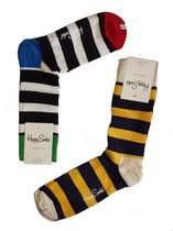 Happy Socks - Gestreept Multicolor - 2 Paar Sokken - Maat 41-46