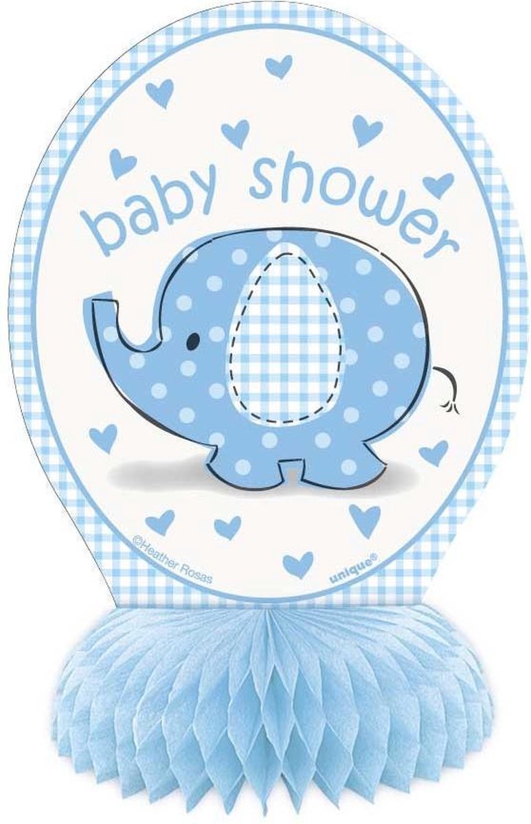 Haza Original Honeycomb Olifant 15 Cm Blauw/wit 4 Stuks