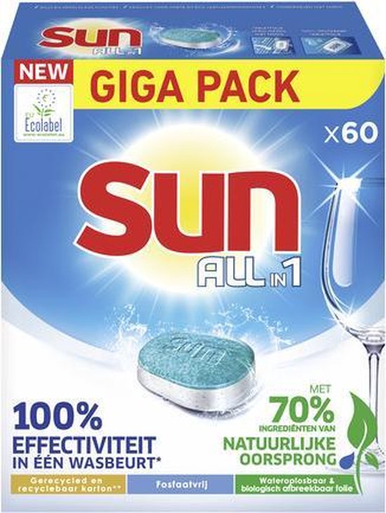 Sun All-in-1 Vaatwastabletten - 60 stuks - Voordeelverpakking