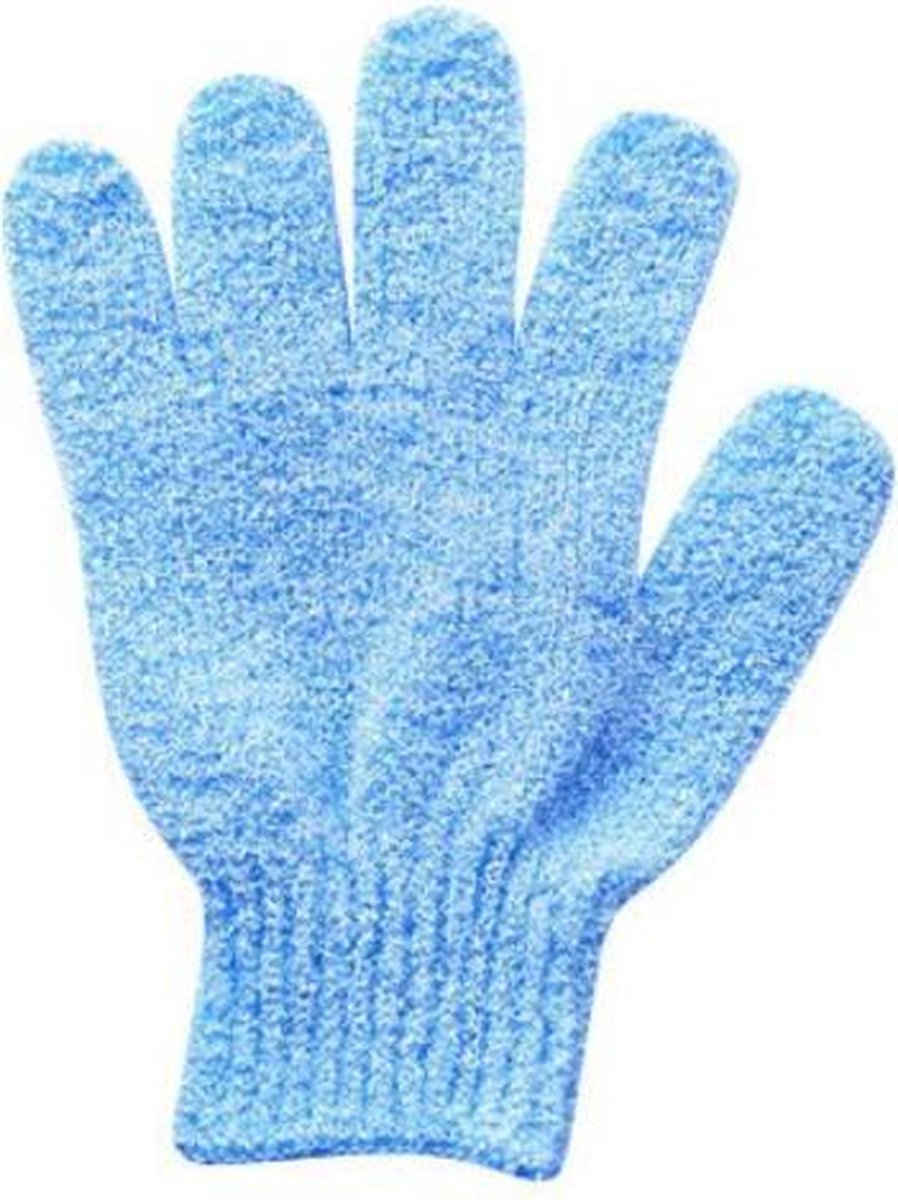 1 Stuk - Scrubhandschoen - Washandje - Scrub handschoen - Blauw - Handschoen om mee te scrubben - Huidverzorging - Scrubhandschoen voor onder de douche - Douchehandschoen - Washandje met scrub -