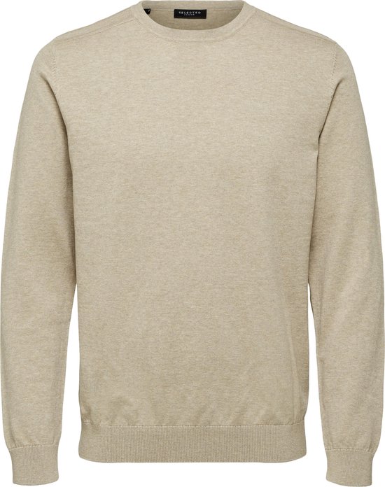 SELECTED HOMME Heren Slhberg Crew Neck Noos gebreide trui, Oatmeal/Detail: melange, S