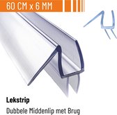 Simple Fix Douchestrip - Lekstrip - Waterkering - Douchedeurafdichting 80CM Lang - 4/5/6MM Glasdikte - Lekdorpel & Bolprofiel