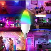E14 Led Lamp - WIFI - Smart Bulb - Led Lamp - E14 Fitting - Smart Lamp -Smart Light - LED WiFi lamp - E14 - RGB en CCT - voice control