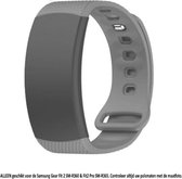 Grijs bandje geschikt voor Samsung Gear Fit 2 SM-R360 & Fit2 Pro SM-R365 – Maat: zie maatfoto - horlogeband - polsband - strap - siliconen - rubber - gray