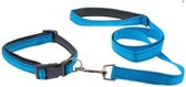 Set Hondenriem + verstelbare halsband - 30-50 cm verstelbaar - riem 100 cm -  M -  BLauw -  Nylon