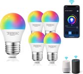 Aigostar Smart LED Bulb RFP - E27 Smart lamp - 7W - RGB+CCT - Appbesturing - iOS & Android - 2.4 Ghz WiFi - Smart Home - Set van 5 stuks