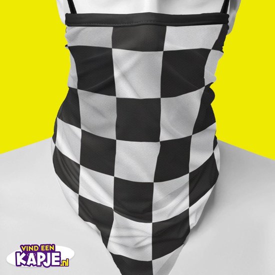 2 Flappy's | Bandana | Finish vlag / Schaakbord | | zwart-wit |Skiën | Schaatsen | Winter | Schaak | Schaken || Print | | Gezichtsmasker | Motor sjaal | Ski Masker | Facemask | Fiets sjaal | wasbaar | |