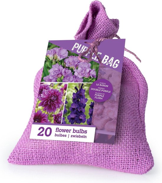 20x Bloembollen - Mix 'The Purple Bag' paars- -Bolomtrek 5-12 cm