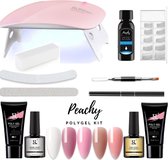 PEACHY ® Paris POLYGEL Kit - Mini UV/Led Lamp- 5 Kleuren - Gellak- Nageldroger Nagellak set - Starterspakket Starterpack Start pakket - Gel Nagellakset - Nagel verlenging - Nail Extention - T