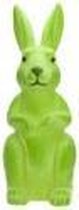 Paashaas beeldje - Paashaas decoratie - Paasdecoratie - Flocked - Groen - 45cm