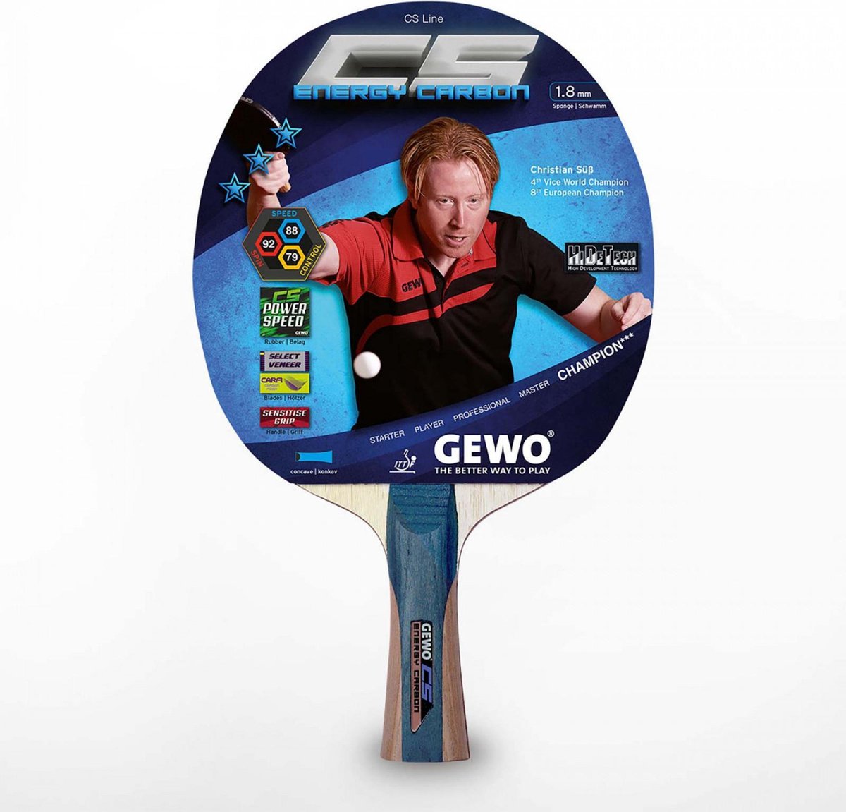 Gewo Tafeltennis Bat CS Energy Carbon