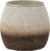 J-Line Windlicht Ibiza Glas Wit/Grijs Large