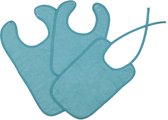Slab badstof met drukkers aqua 12 stuks IDS.
