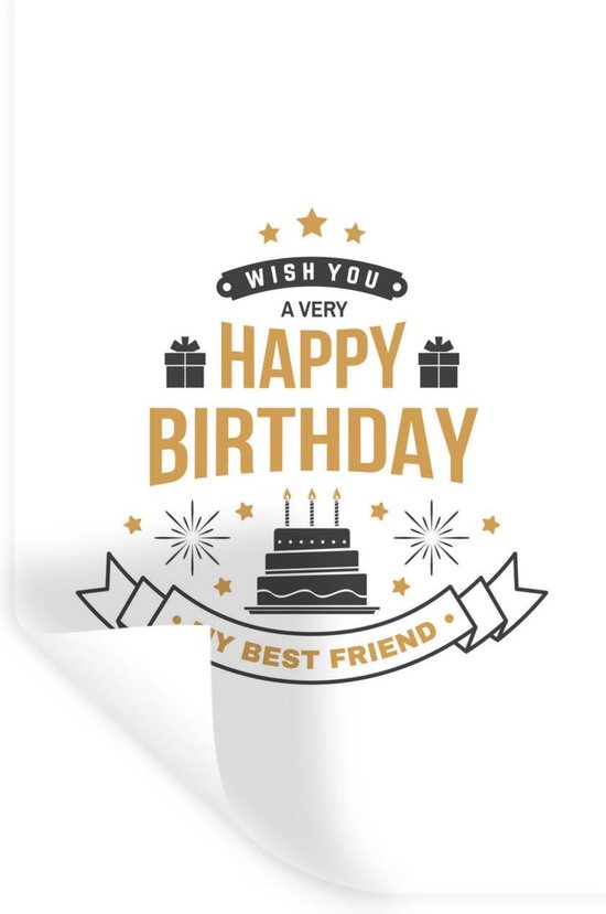 Sticker Muursticker Happy Birthday Citation Pour Anniversaire Happy Anniversaire Bol Com