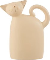 J-Line Beeld Kat Zittend Beige Goud