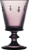 La Rochère Bee - wijnglas - bijtjes - paars - handgeblazen - set van 6 - H 14 cm