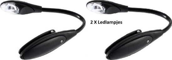 2 X Leeslampje - leeslamp - klemlamp - boekleeslampje - leeslampje voor