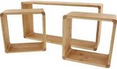 Wandboxen ANDRE - Bamboe - Hout - Set van 3 - Rechthoek